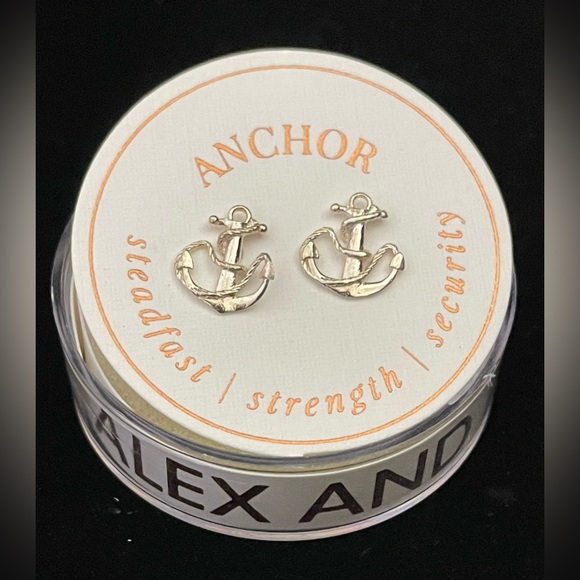 Alex and Ani Jewelry - Alex and Ani Anchor Stud .925 Sterling Silver Post Earrings